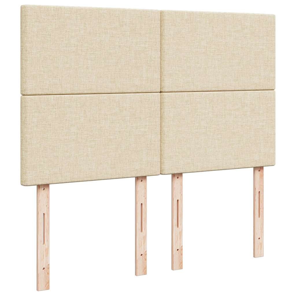 Otomanski krevet s madracem krem 140x190cm od tkanine