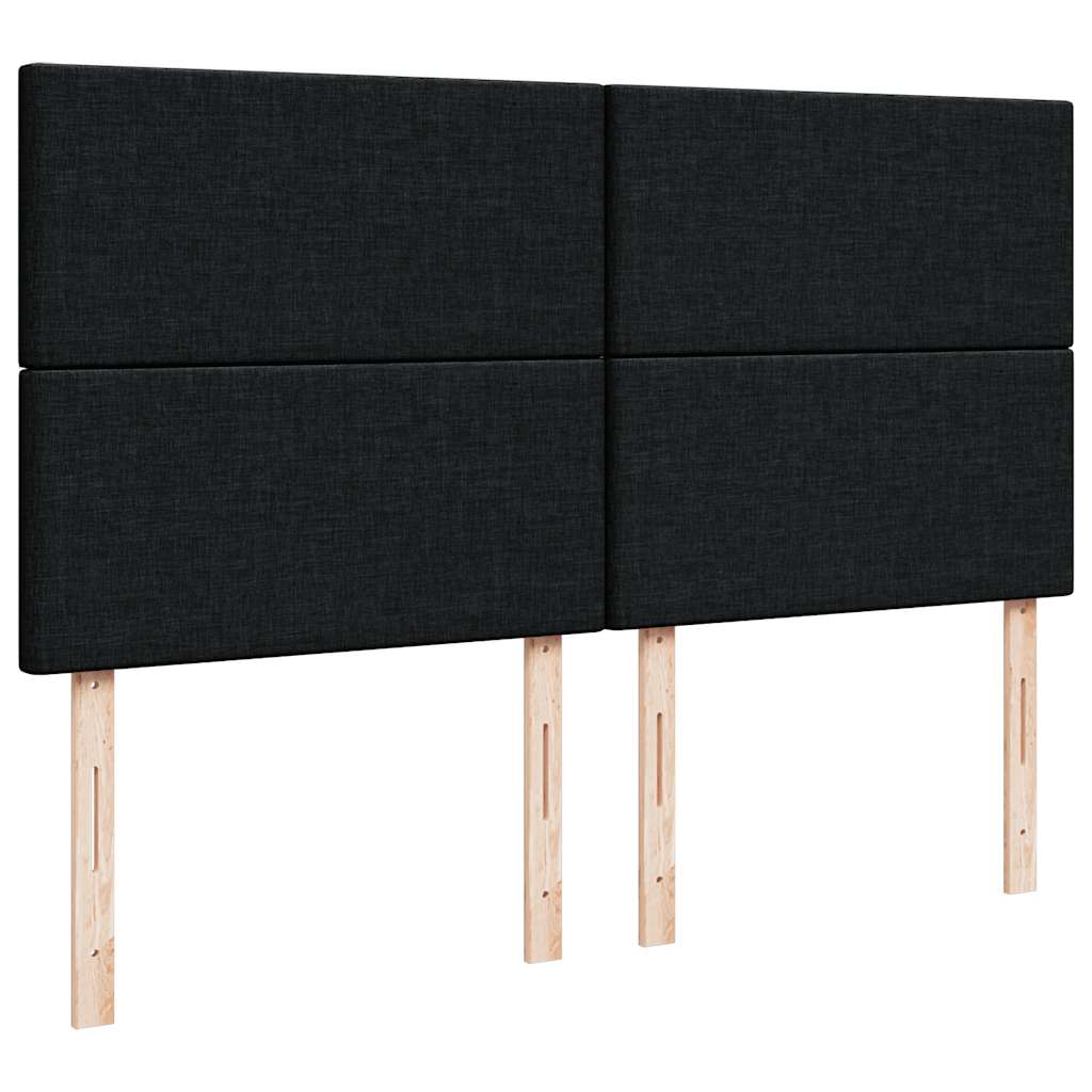 Otomanski krevet s madracem crni 160x200cm od tkanine