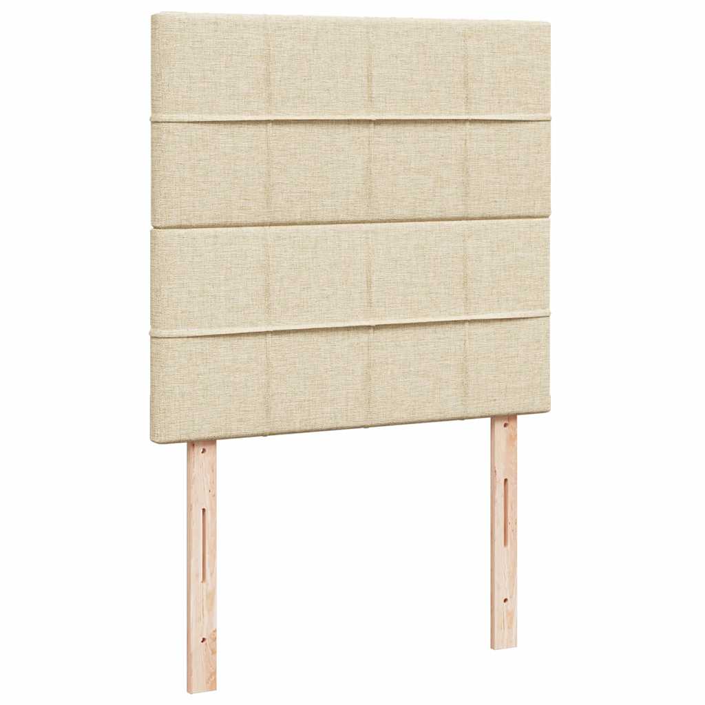 Otomanski krevet s madracem krem 90x200 cm tkanine