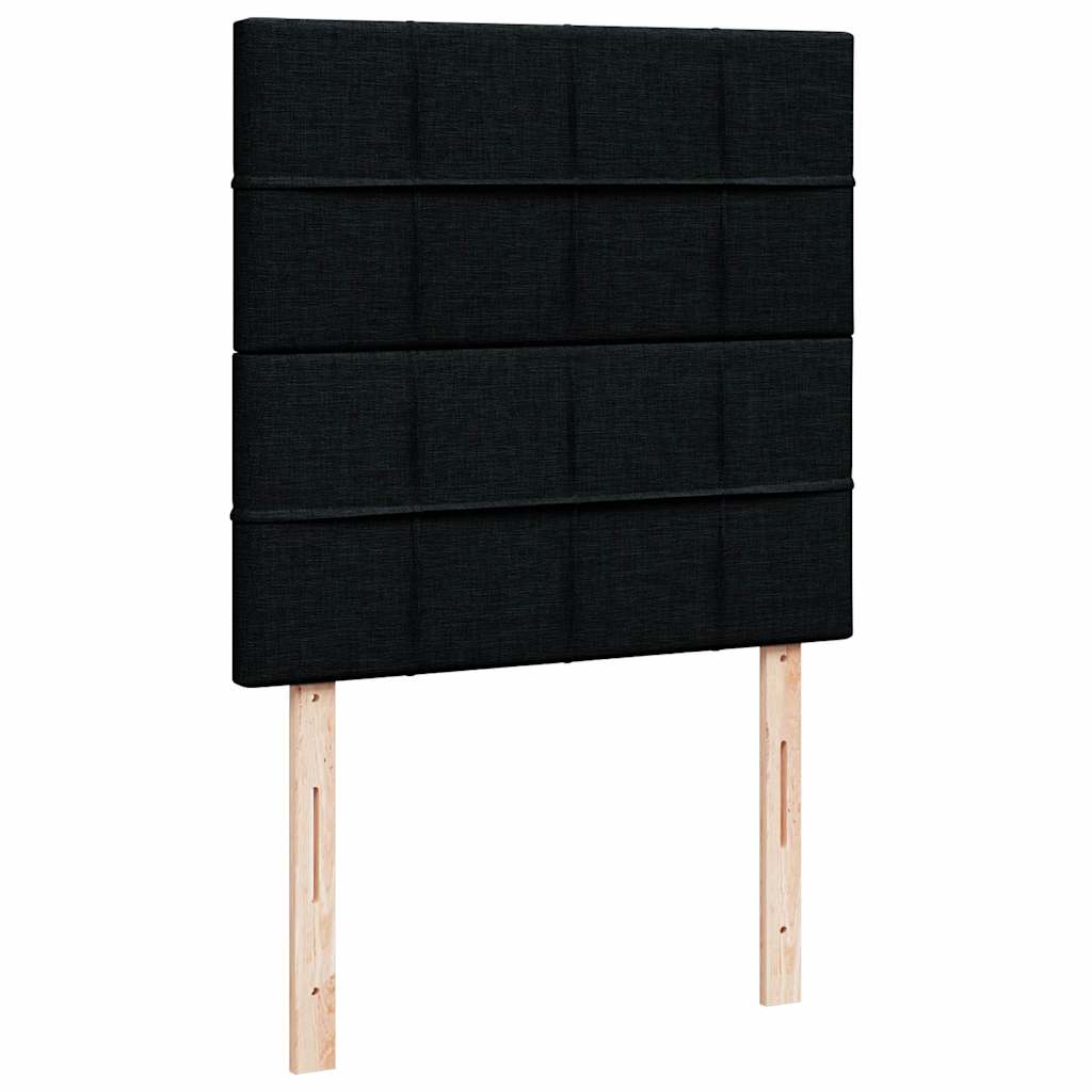 Otomanski krevet s madracem crni 100x200 cm tkanine
