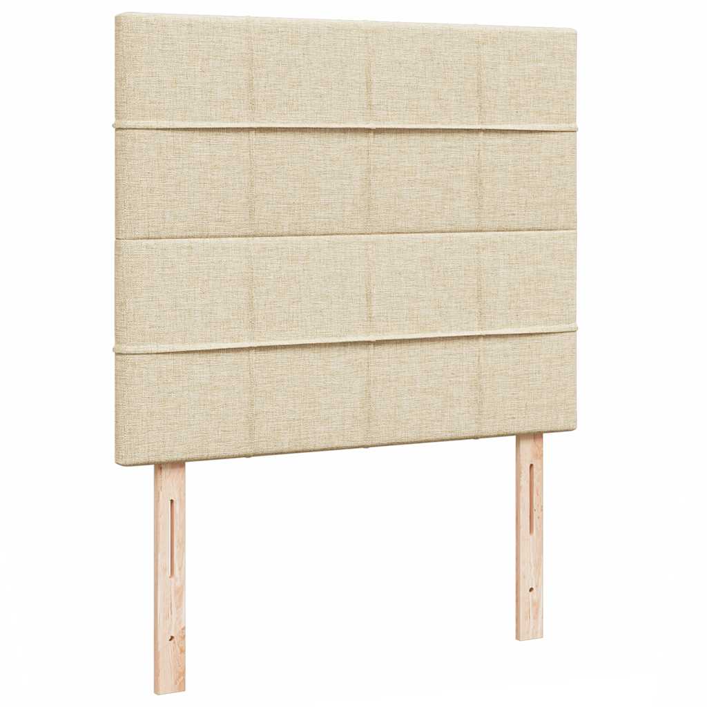 Otomanski okvir kreveta s madraca krem 120x190 cm od tkanine