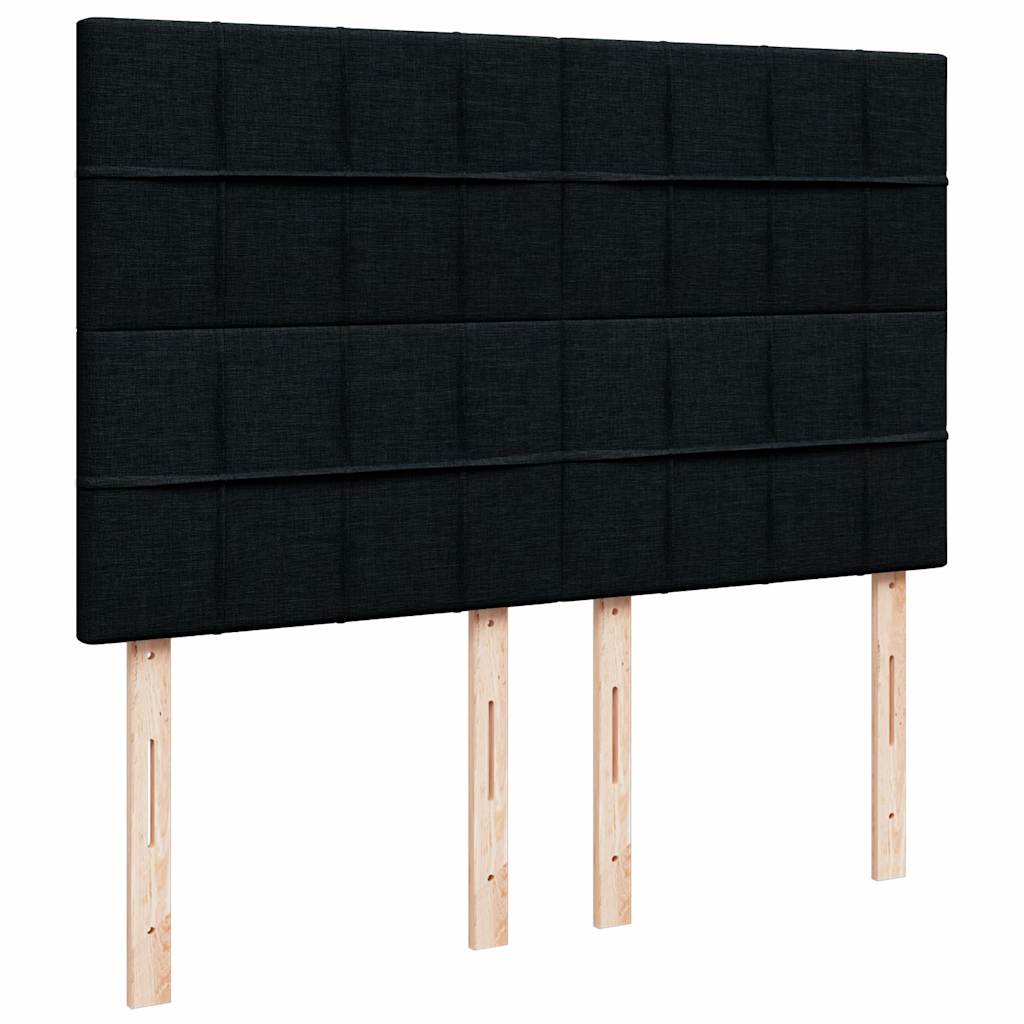 Otomanski krevet s madracem crni 140x200 cm tkanine