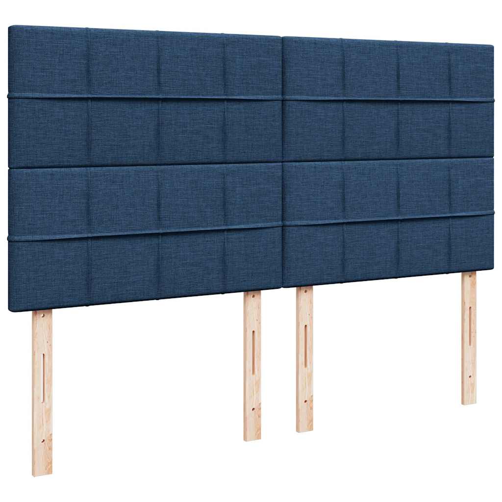 Otomanski okvir kreveta s madracima plavi 200x200cm tkanine