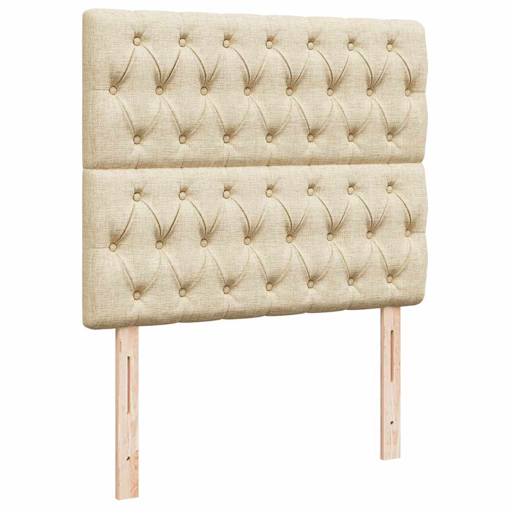 Otomanski okvir kreveta s madraca krem 120x190 cm od tkanine