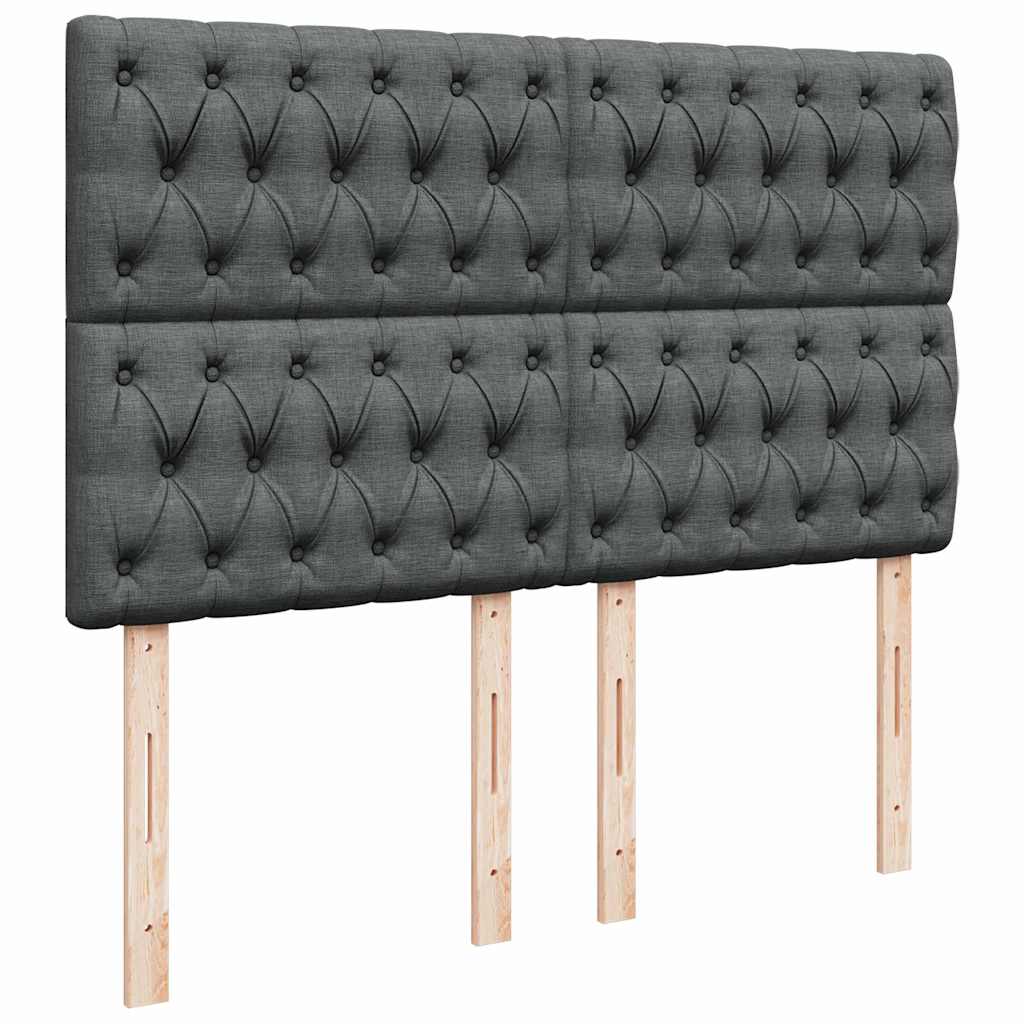 Otomanski krevet s madracem tamnosivi 140x190cm od tkanine