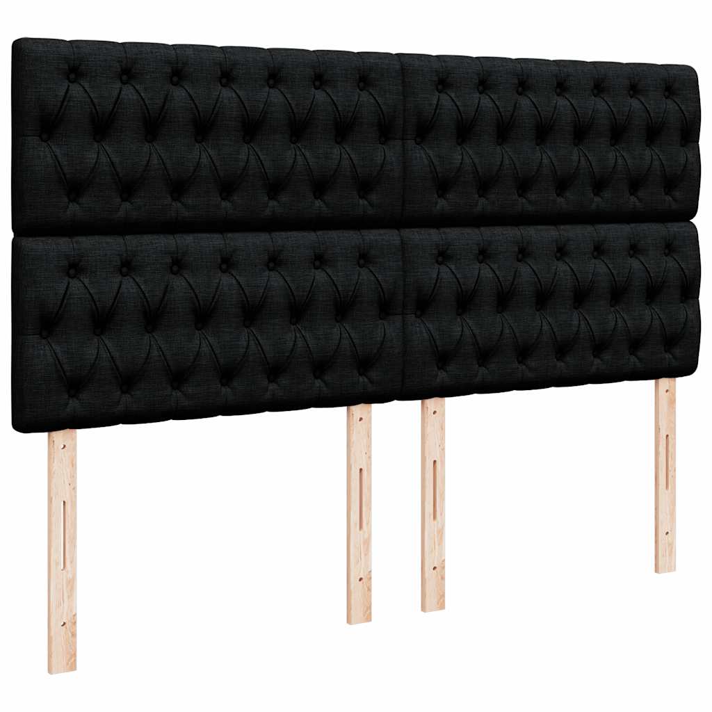 Otomanski krevet s madracem crni 180x200cm od tkanine