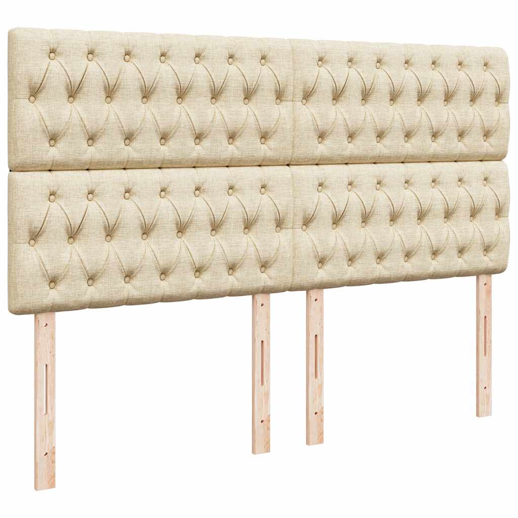 Otomanski krevet s madracem krem 180x200cm od tkanine