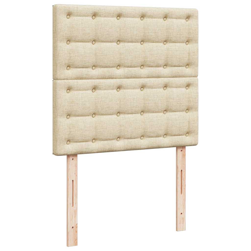 Otomanski krevet s madracem krem 90x200 cm tkanine