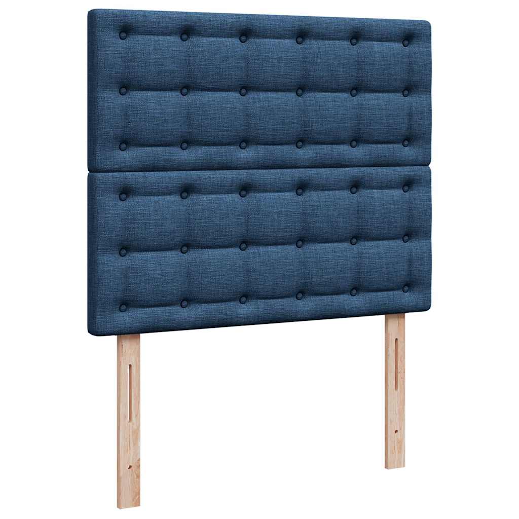 Otomanski okvir kreveta s madraca plavi 120x190 cm od tkanine