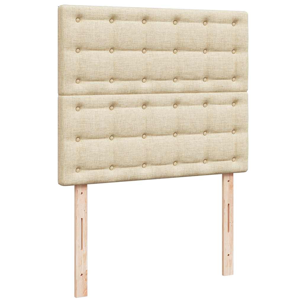 Otomanski okvir kreveta s madracem krem 120x200cm od tkanine