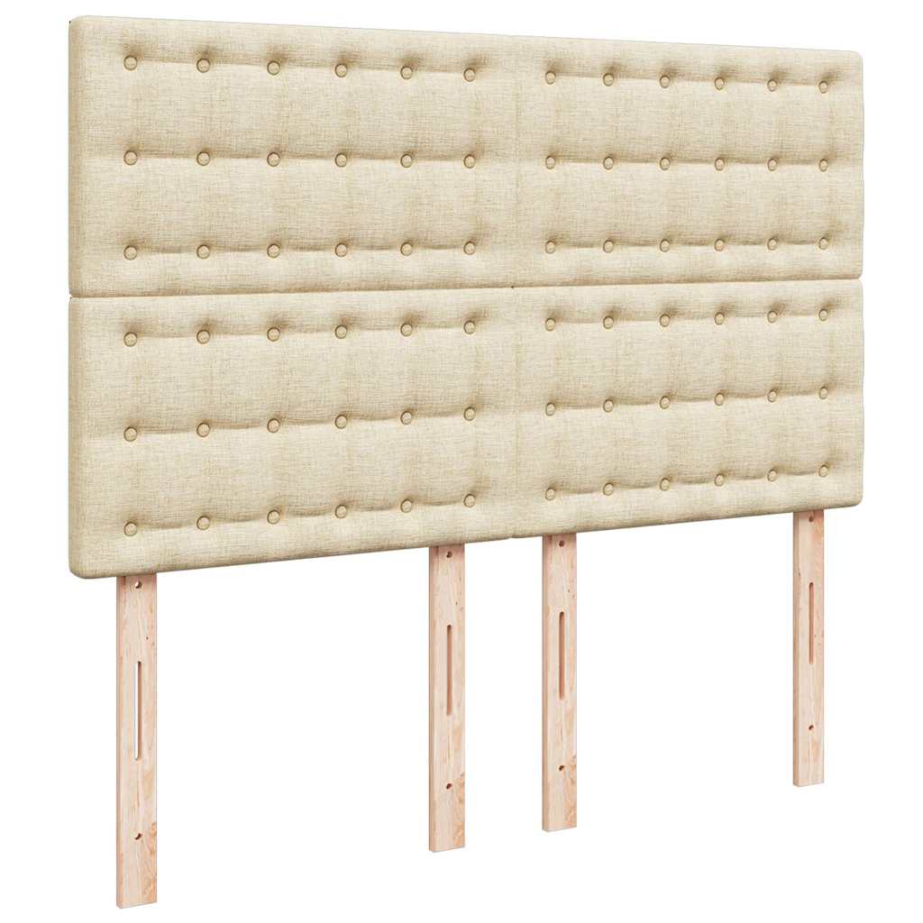 Otomanski krevet s madracem krem 140x190cm od tkanine
