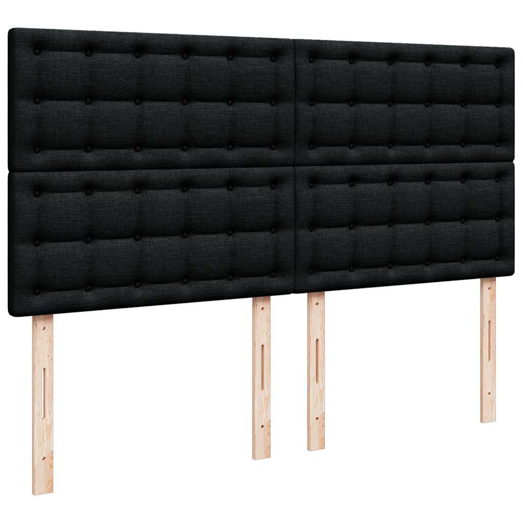 Otomanski krevet s madracem crni 160x200cm od tkanine