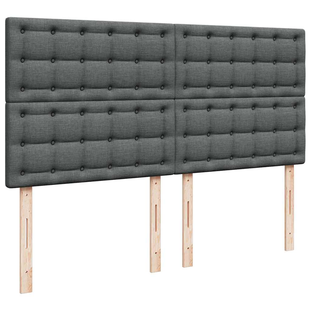 Otomanski okvir kreveta s madracima tamnosivi 200x200cm tkanine