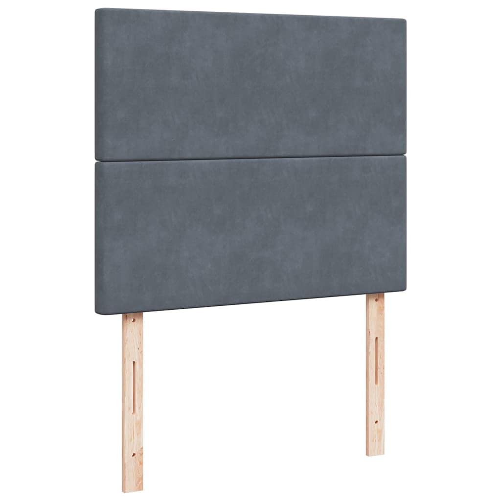 Okvir za krevet s madracima tamnosivi 120x190 cm baršunasti