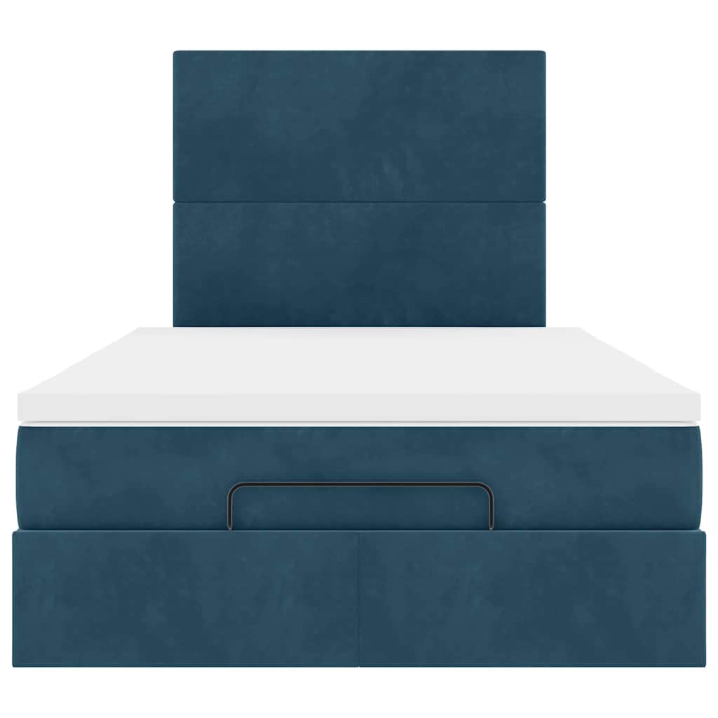 Okvir kreveta s madracima tamnoplavi 120x200 cm baršunasti