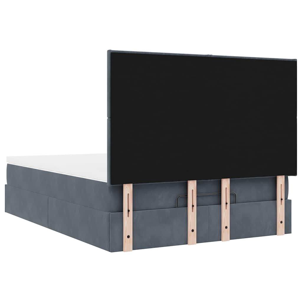 Otomanski krevet s madracima tamnosivi 140x190 cm baršunasti