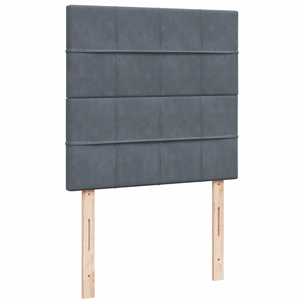 Okvir kreveta s madracima tamnosivi 100x200cm baršunasti