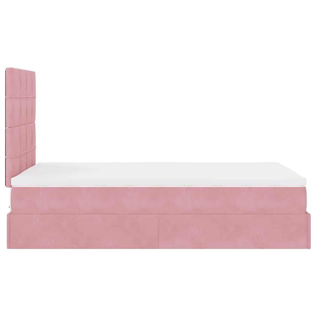 Okvir za krevet s madracima ružičasti 120 x 190 cm baršunasti