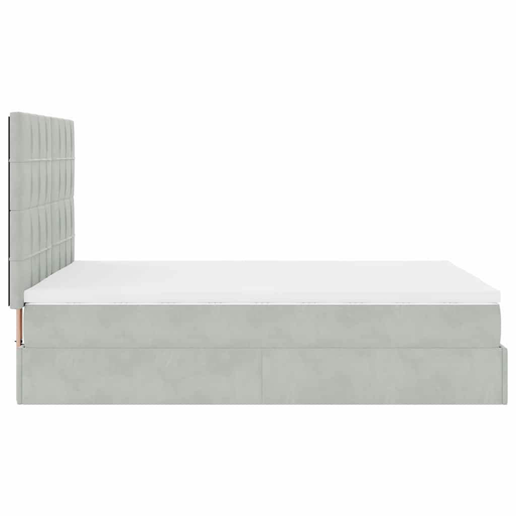 Otomanski krevet s madracima svijetlosivi 140x200 cm baršunasti