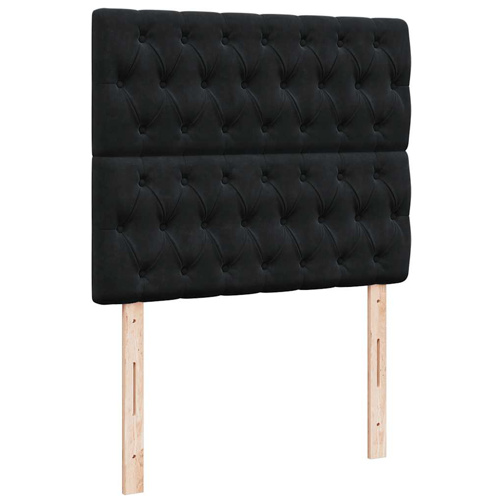 Otomanski krevet s madracima crni 120x200 cm baršunasti