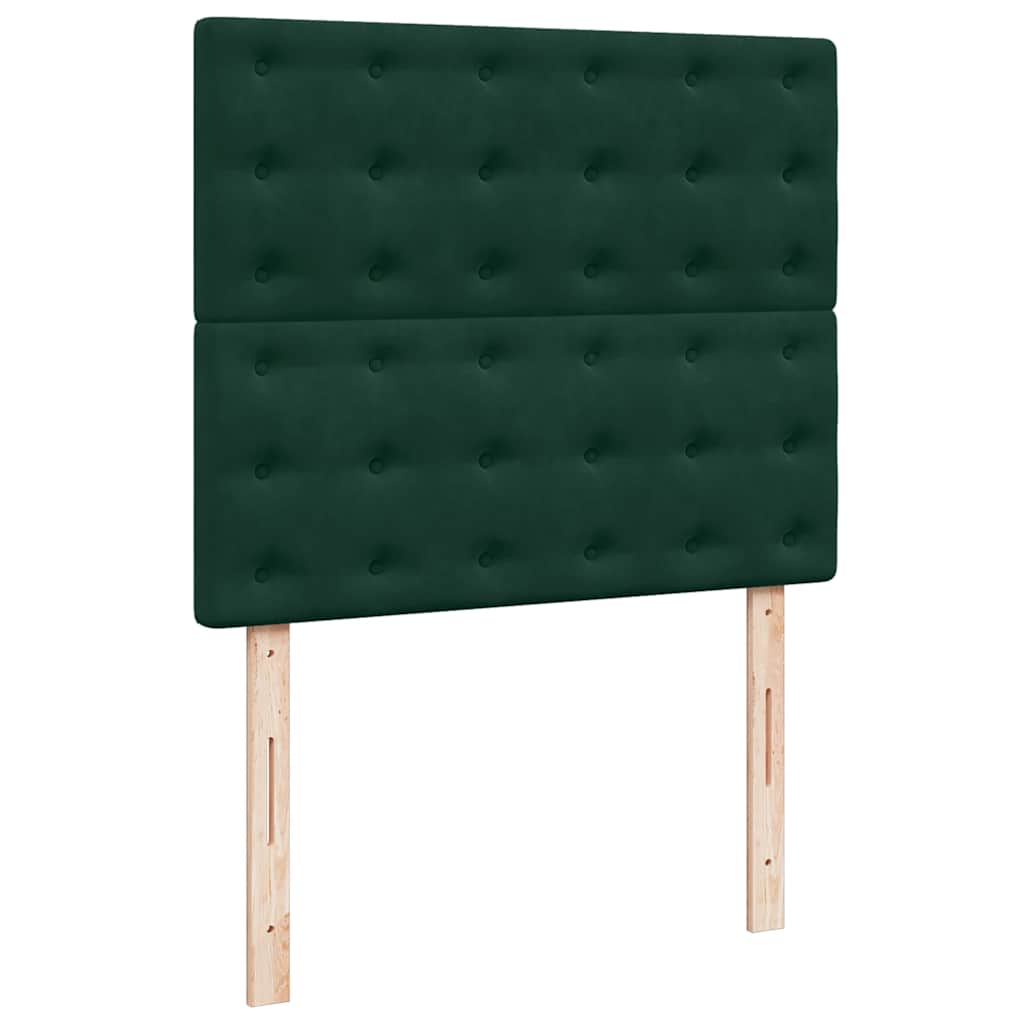 Otomanski krevet s madracima tamnozeleni 120x200 cm baršunasti