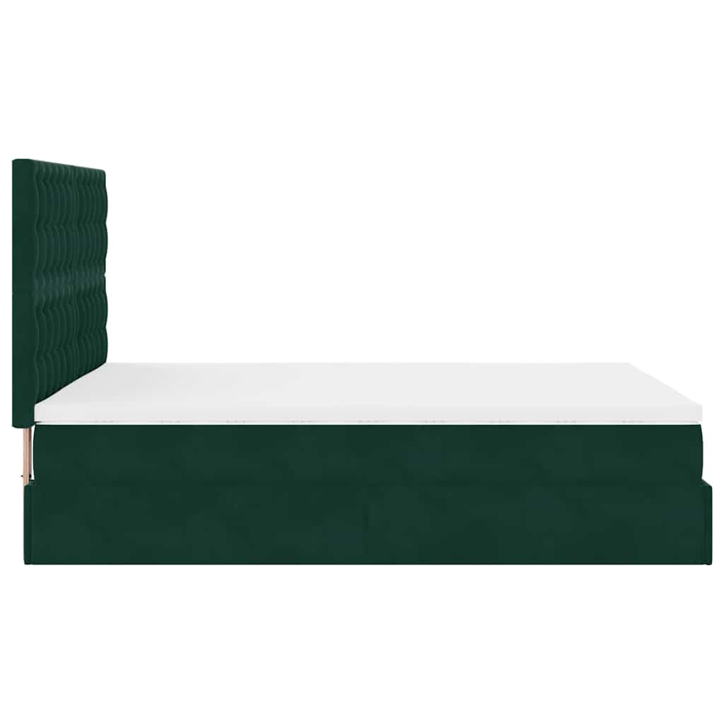 Ottoman krevet s madracima tamnozeleni 140x190 cm baršun