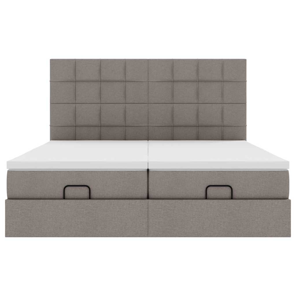 Ottoman krevet s madracima, taupe 160x200 cm, tkanina
