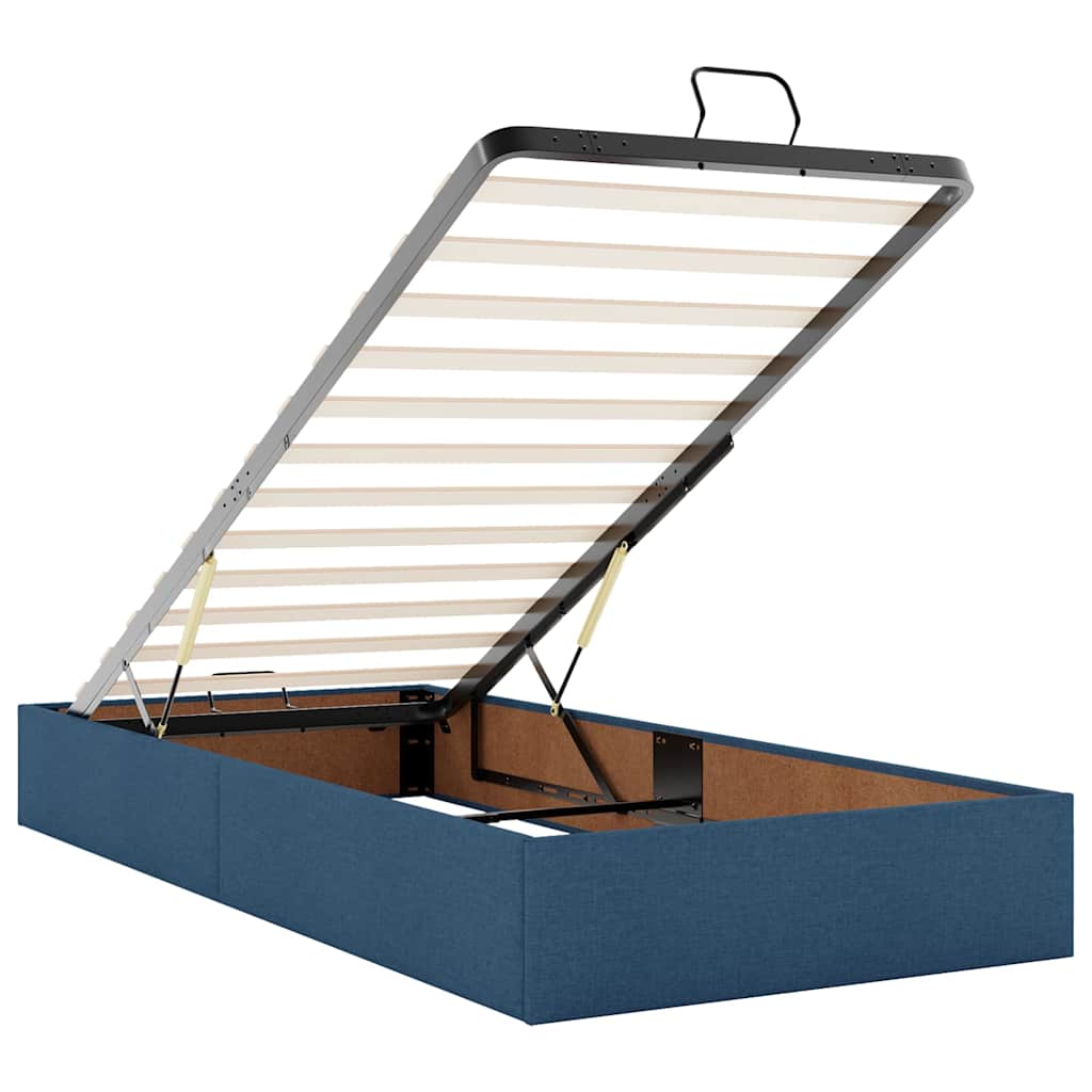 Otomanski okvir kreveta s madracima plavi 200x200cm tkanine