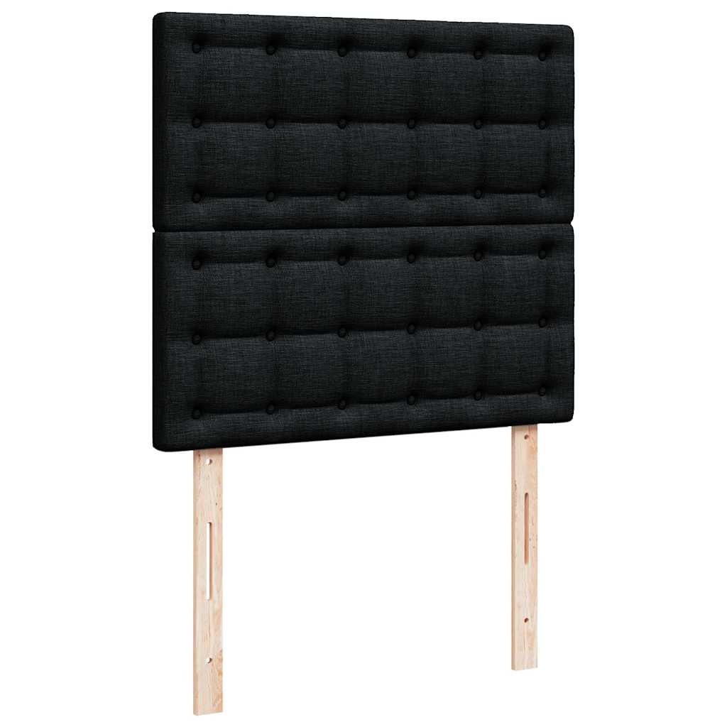 Okvir kreveta s madracima crni 160x200cm od tkanine