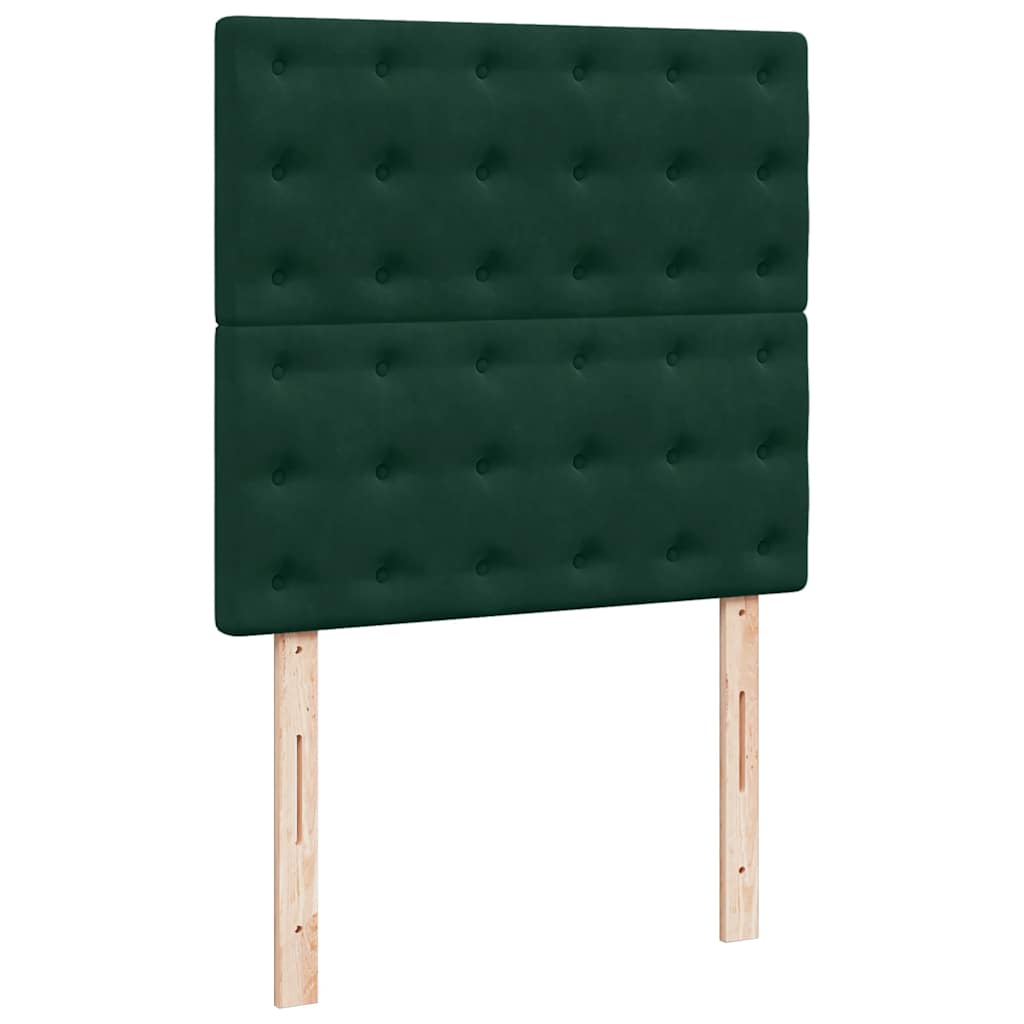 Okvir kreveta s madracima tamnozeleni 160x200cm baršunasti