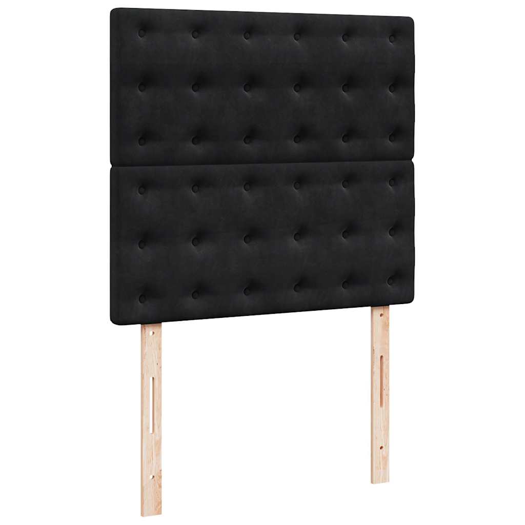 Otomanski okvir kreveta s madracima crni 180x200cm baršunasti