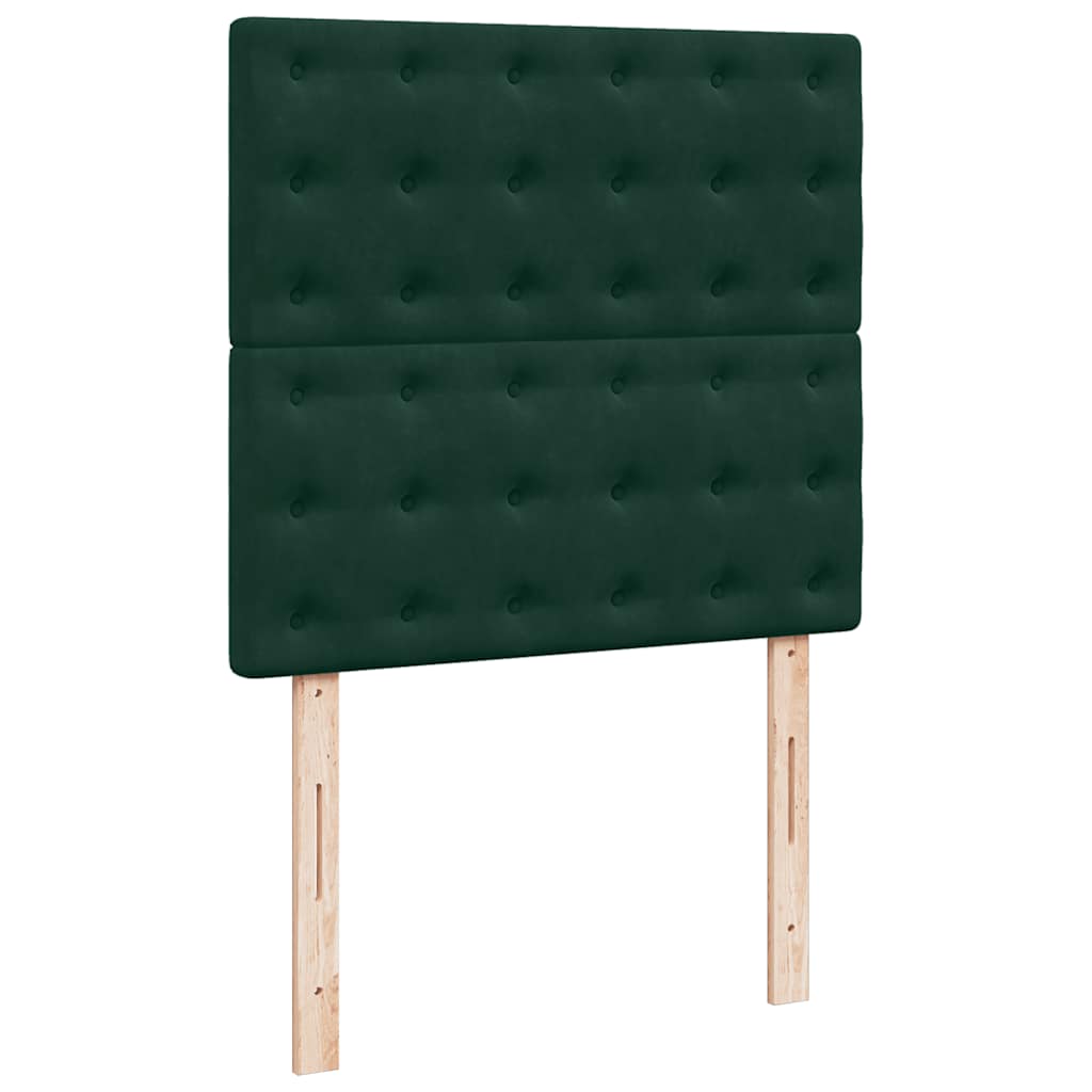 Okvir kreveta s madracima tamnozeleni 200x200cm baršunasti