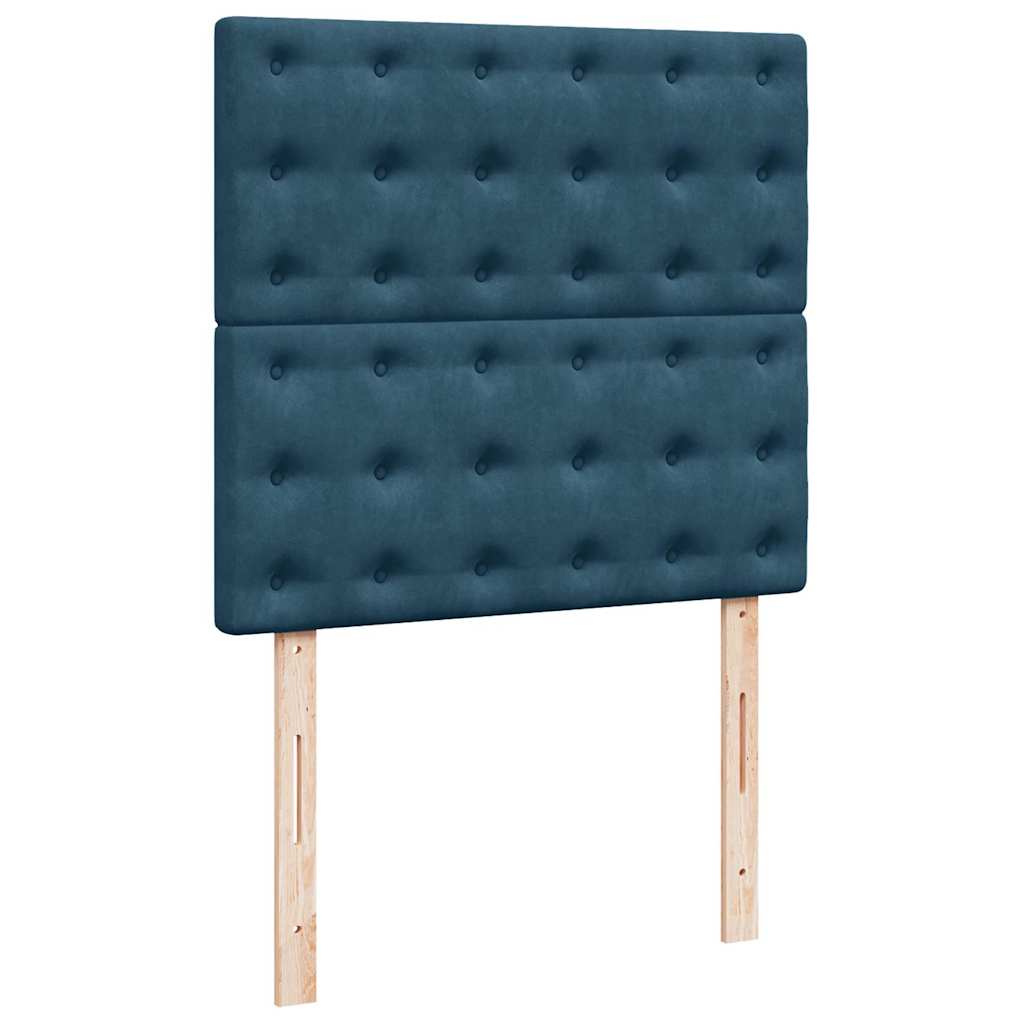 Otomanski okvir kreveta s madracima plavi 200x200cm baršunasti