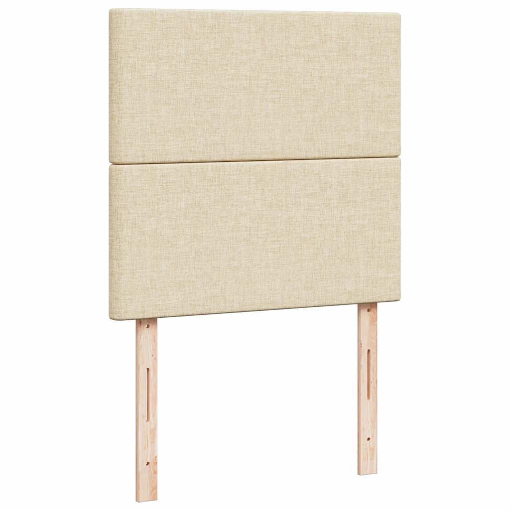 Otomanski okvir kreveta s madraca krem 100x200cm od tkanine