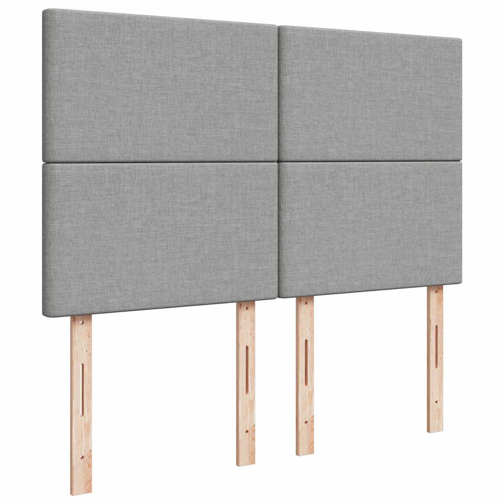 Otomanski krevet s madracem&LED svijetlosivi 140x190 cm tkanine