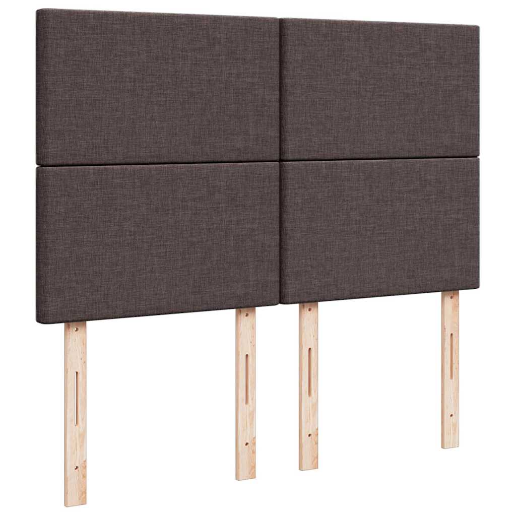 Otomanski krevet s madracem i LED tamnosmeđi 140x190 cm tkanine