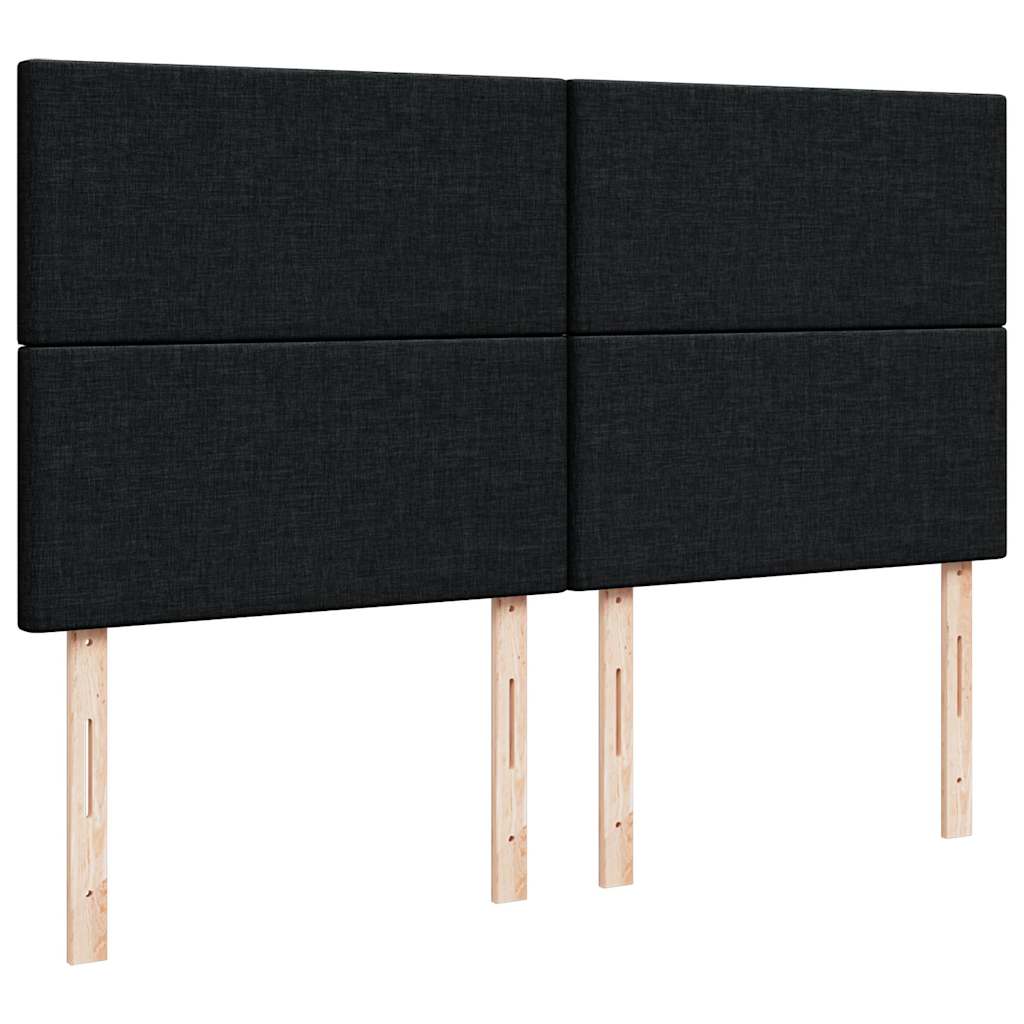 Otomanski krevet s madracem i LED crni 180x200cm od tkanine