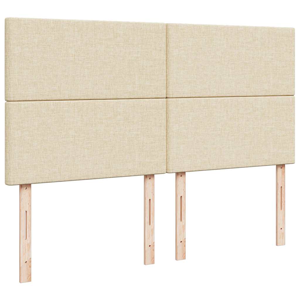 Otomanski krevet s madracem i LED krem 180x200cm od tkanine
