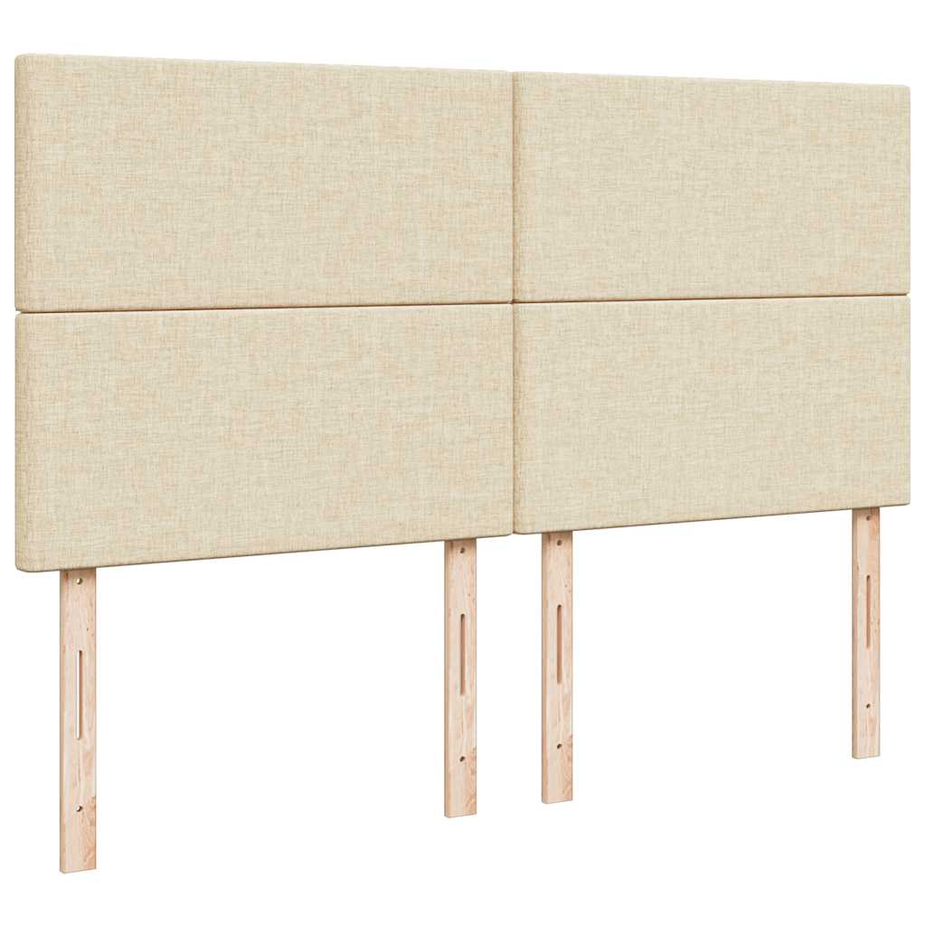 Otomanski okvir kreveta s madracima krem 200x200cm od tkanine