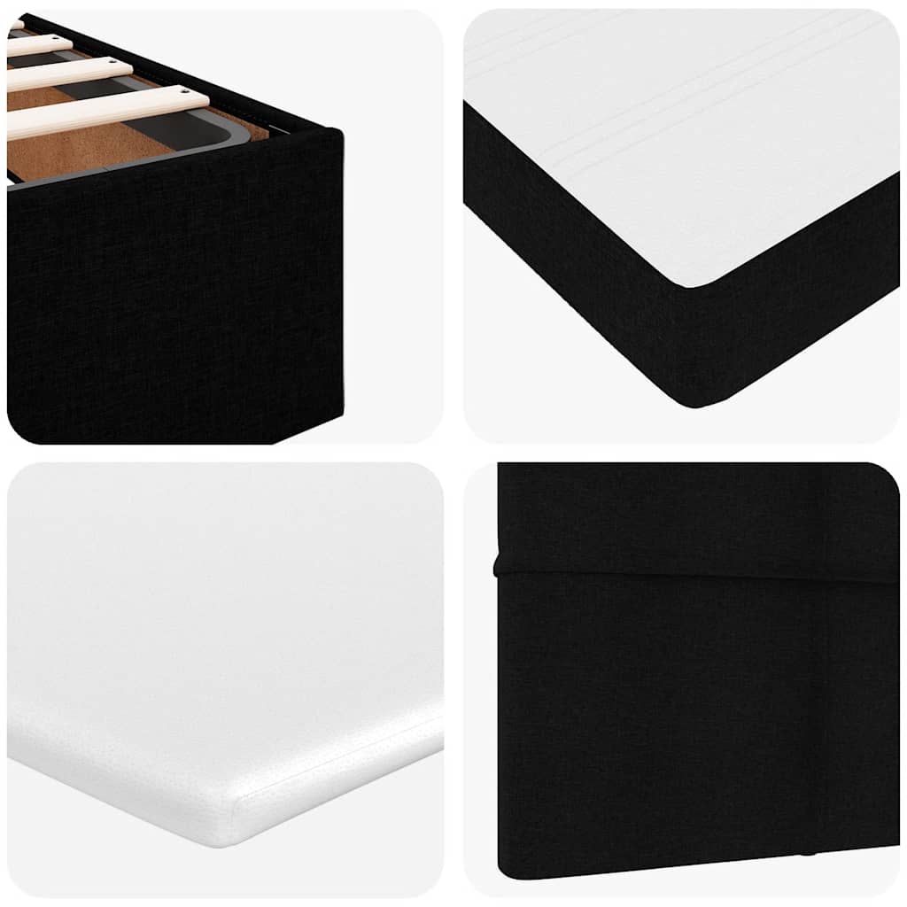 Otomanski okvir kreveta s madraca crni 100x200cm tkanine