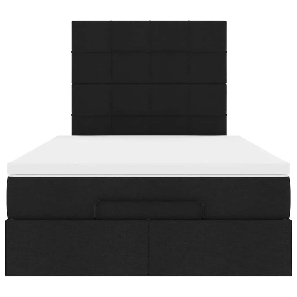 Otomanski krevet madracem i LED crna 120x190 cm tkanina