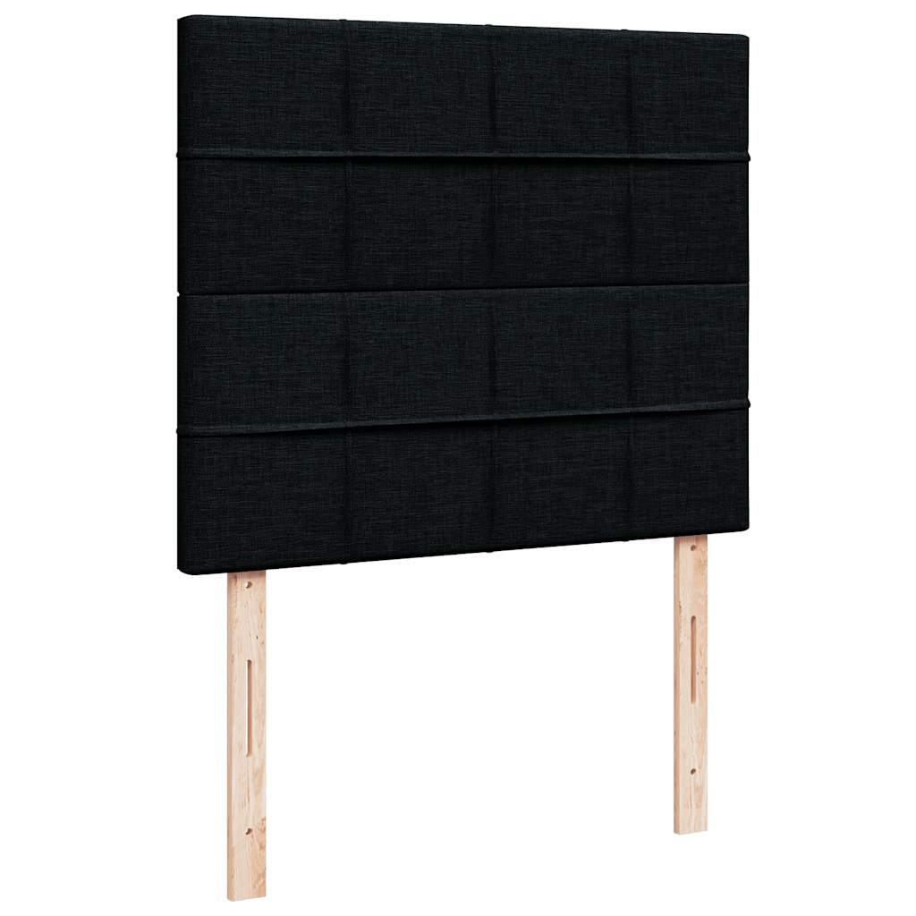 Otomanski krevet madracem i LED crna 120x190 cm tkanina