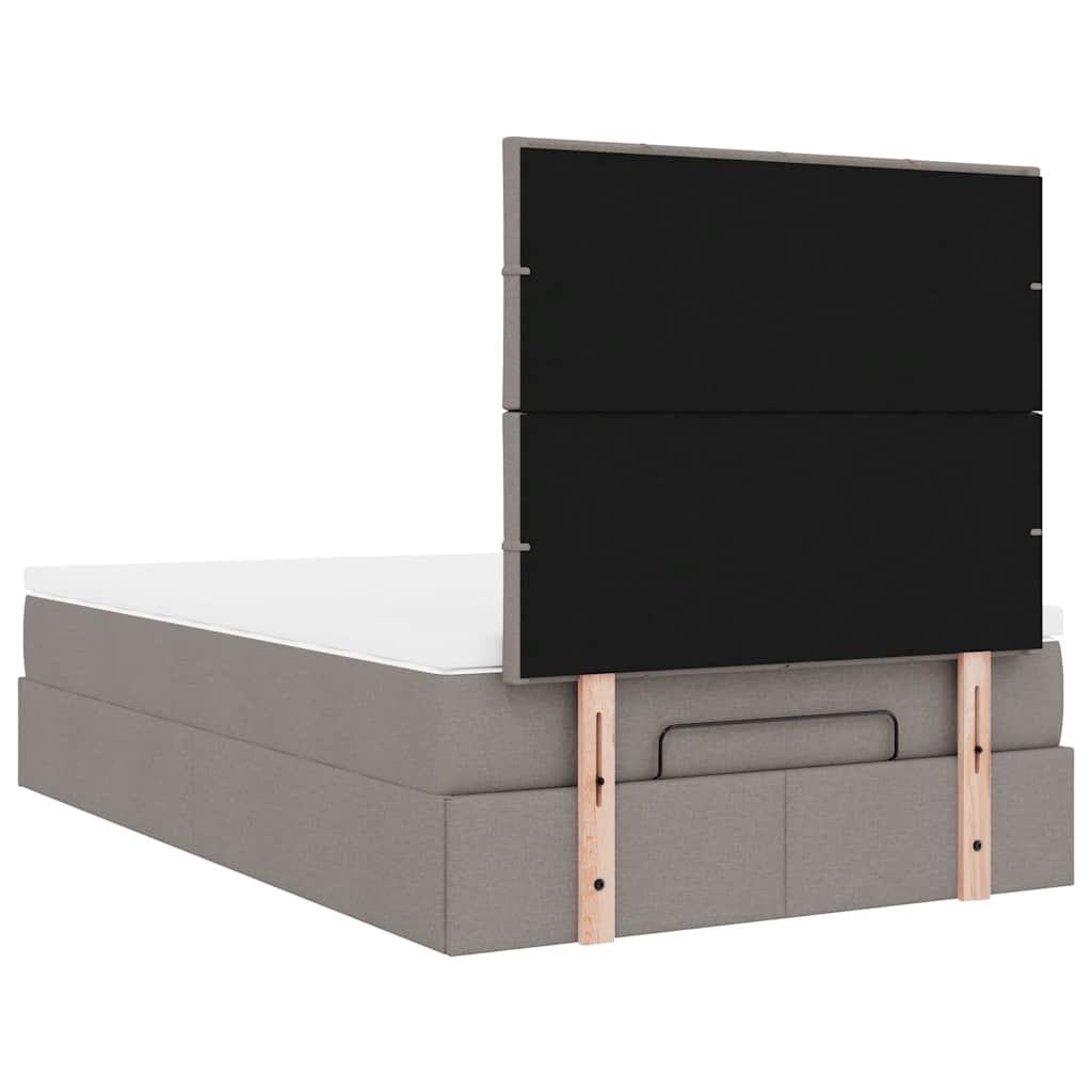 Otomanski krevet madracem i LED Taupe 120x190 cm tkanina