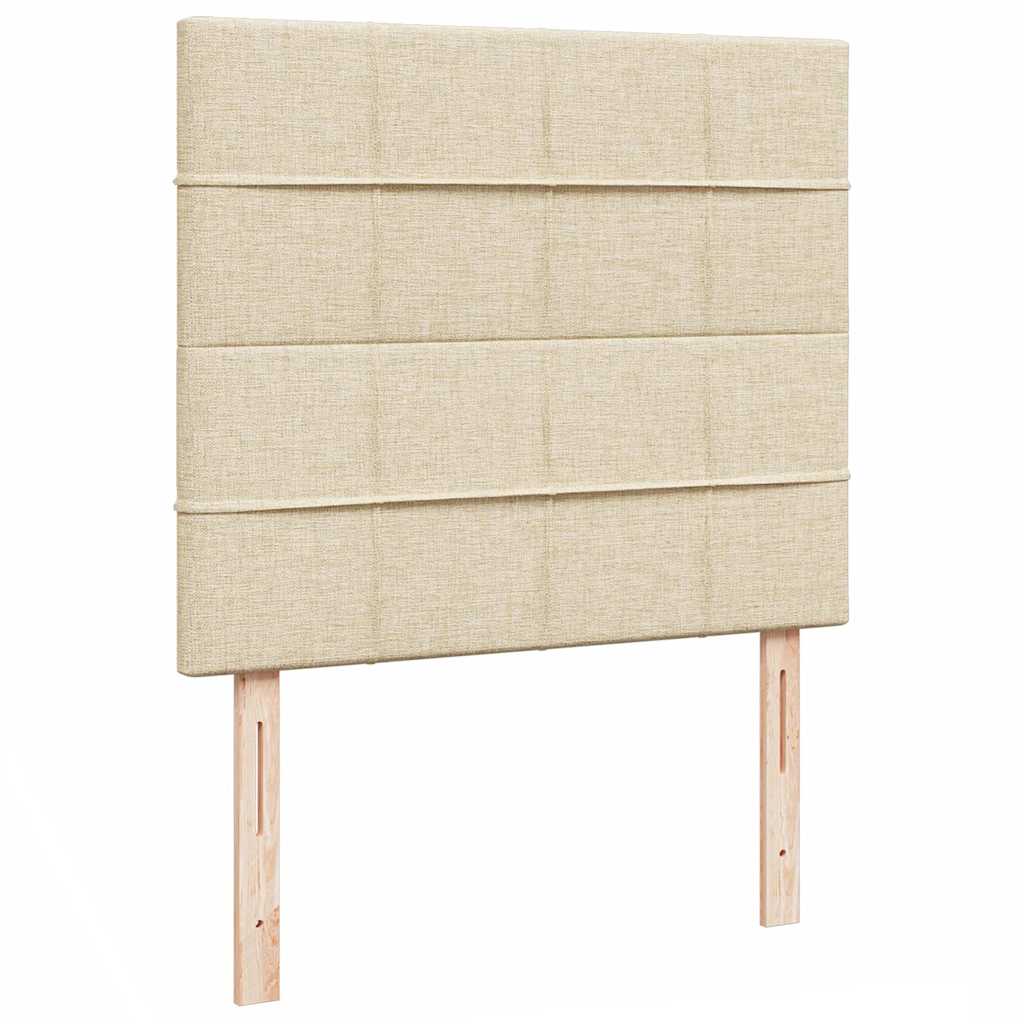 Otomanski krevet madracem i LED krem 120x190 cm tkanina