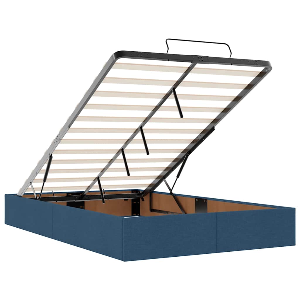 Otomanski krevet madracem i LED plava 120x190 cm tkanina