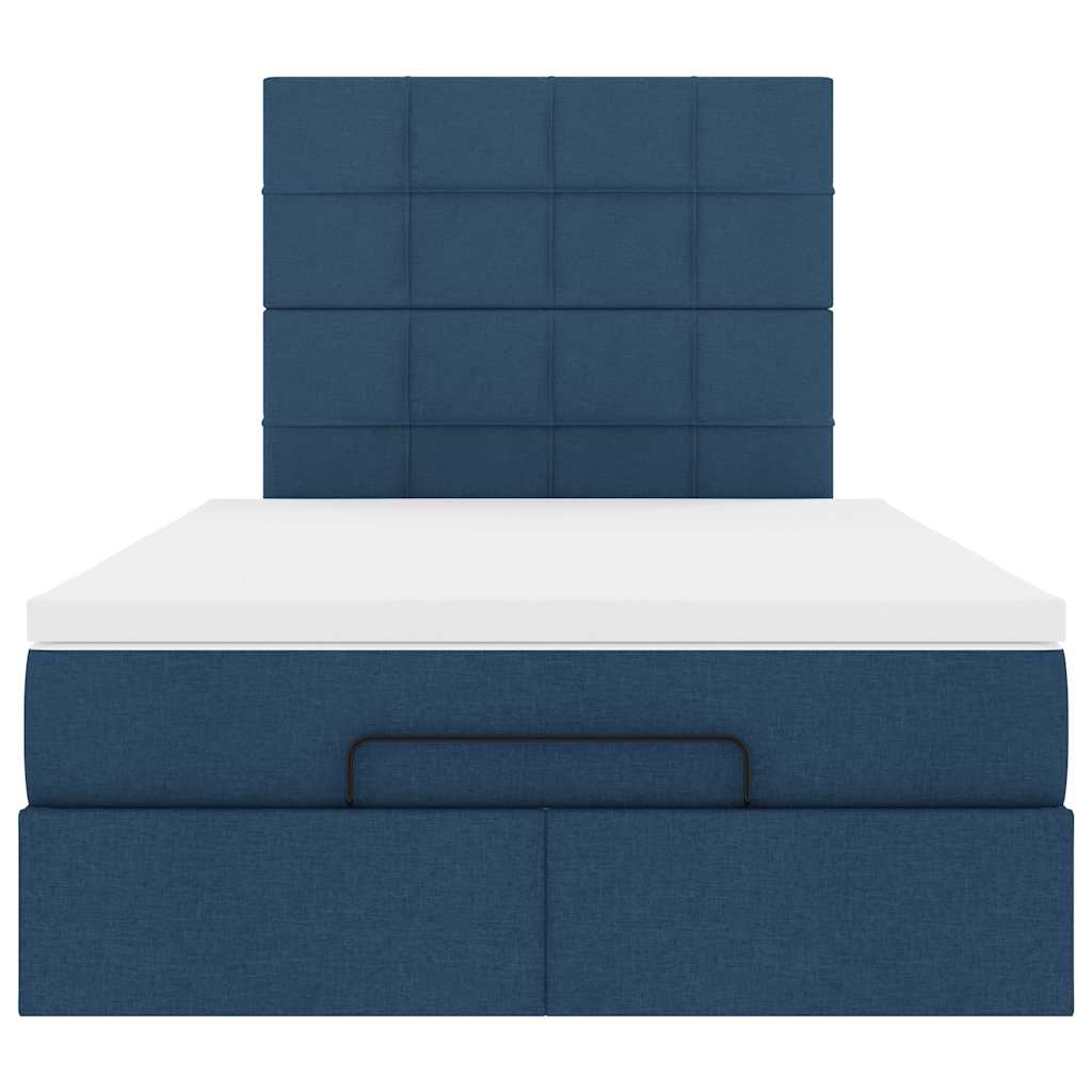 Otomanski krevet madracem i LED plava 120x190 cm tkanina