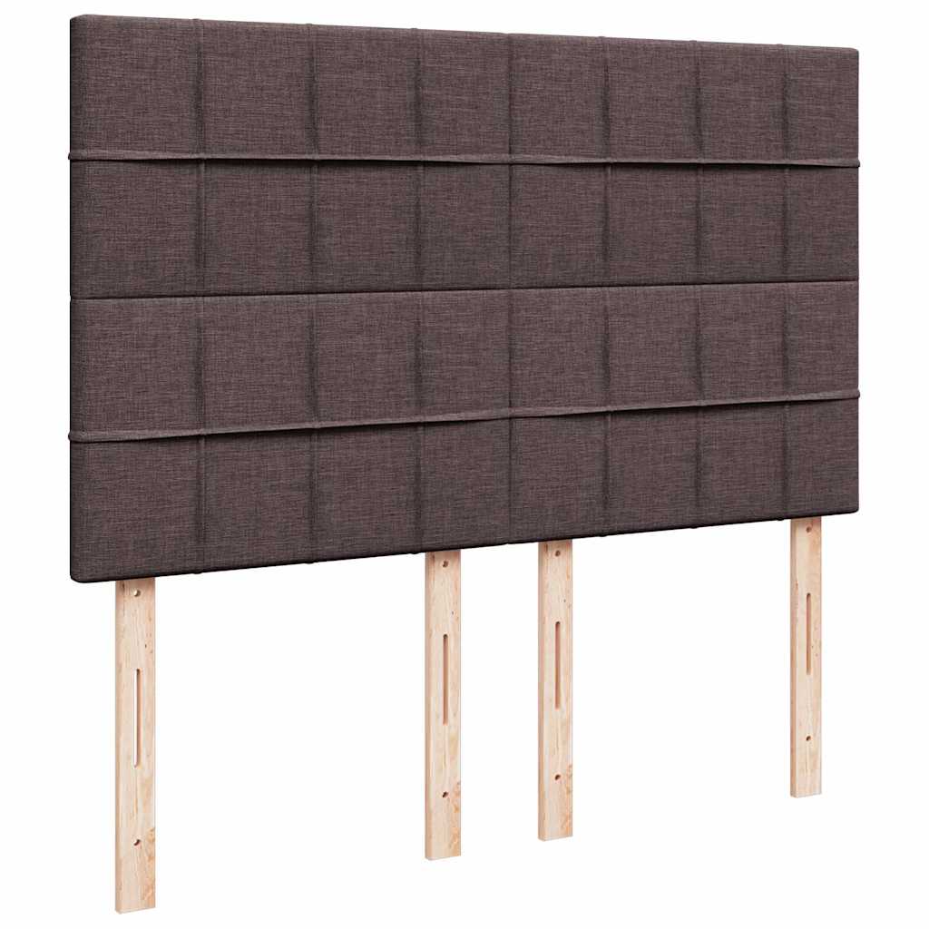Otomanski krevet s madracem i LED tamnosmeđi 140x190 cm tkanine
