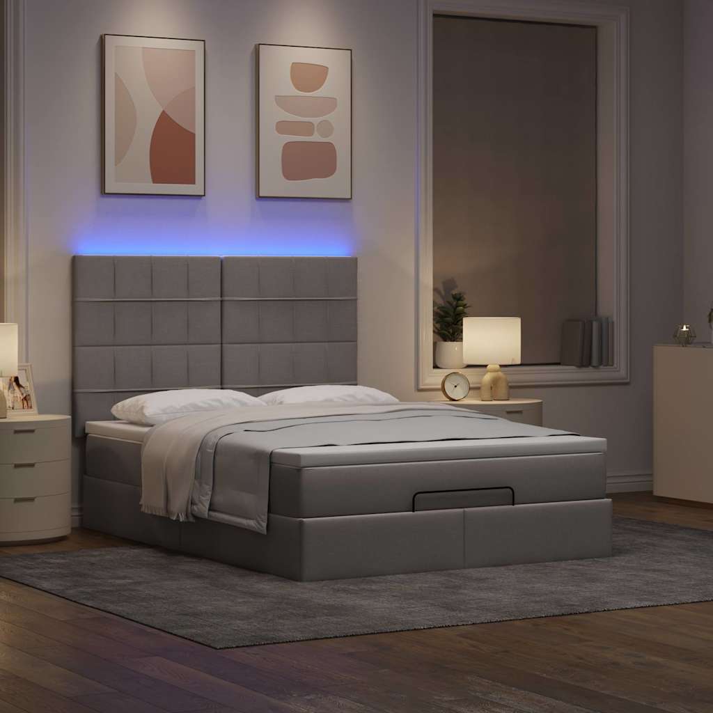 Otomanski krevet s madracem i LED diodama tupe 140x190 cm