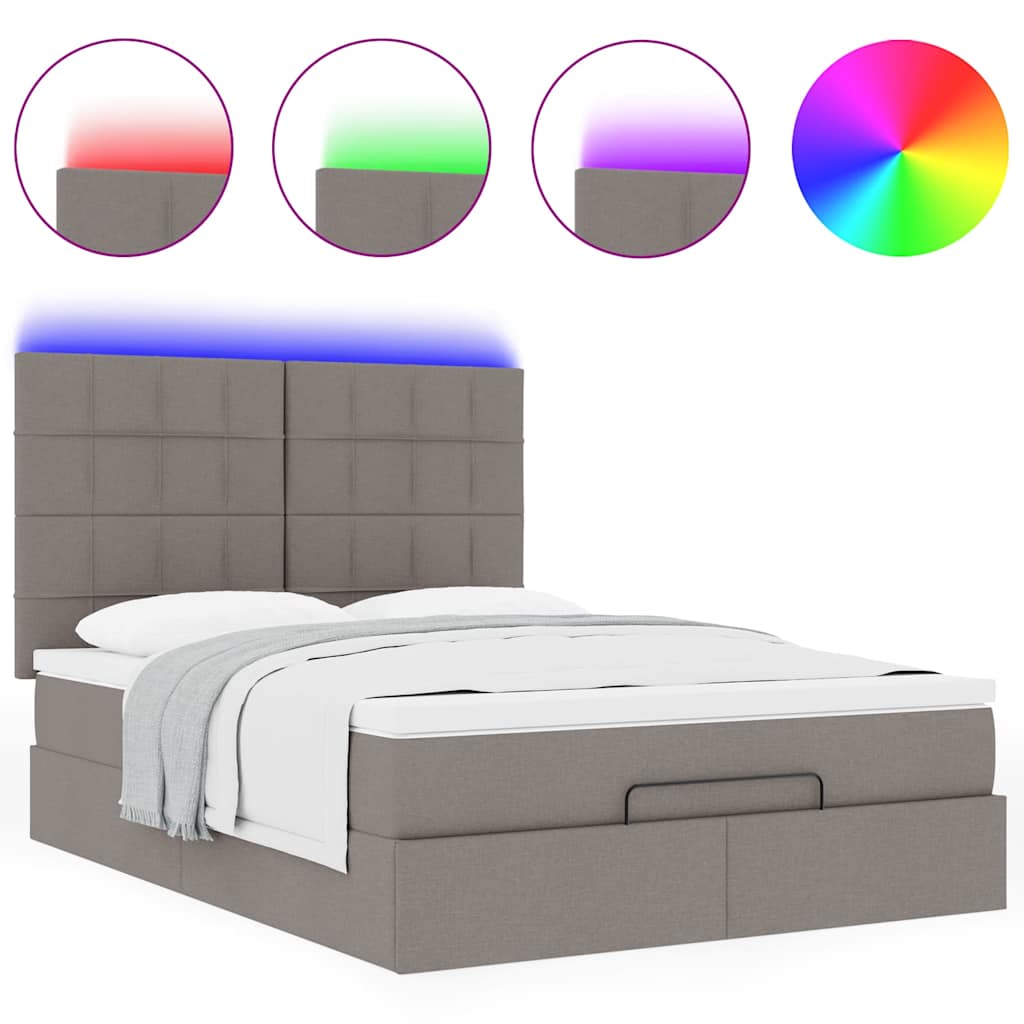 Otomanski krevet s madracem i LED diodama tupe 140x190 cm