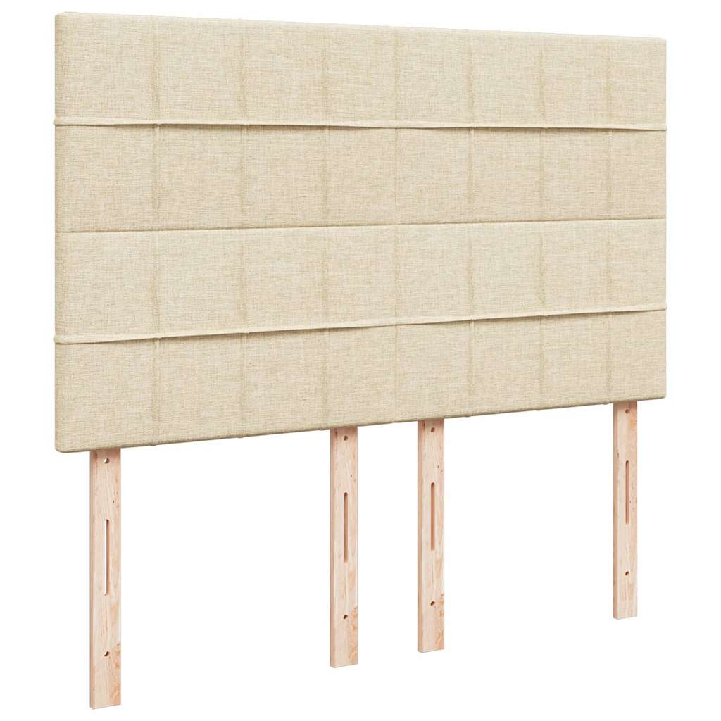 Otomanski krevet s madracem i LED krem 140x190 cm tkanine